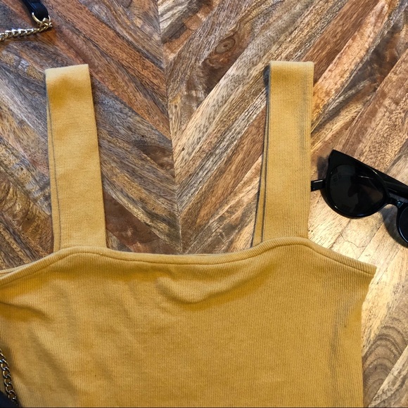 Pacsun Basics Cropped Mustard Top - Picture 2 of 4